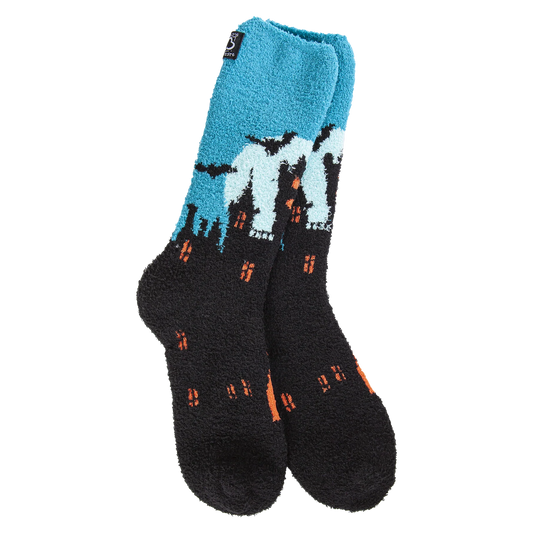 Halloween Cozy Winter Crew Socks- Haunted House