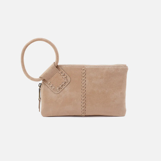 Sable Wristlet in Buffed Leather- Irish Creme