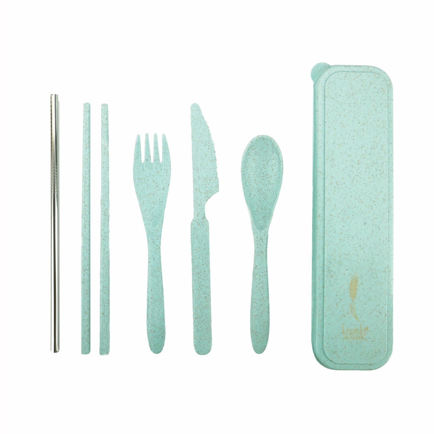 Krumbs Kitchen Against The Grain On-The-Go Wheat Straw Utensil Set