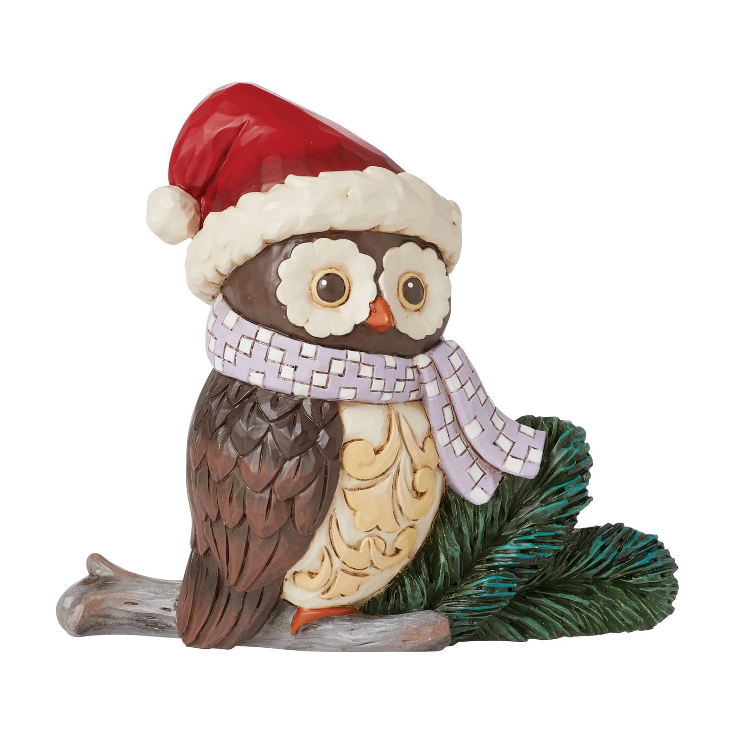 Mini Owl w/ Santa Hat Figurine