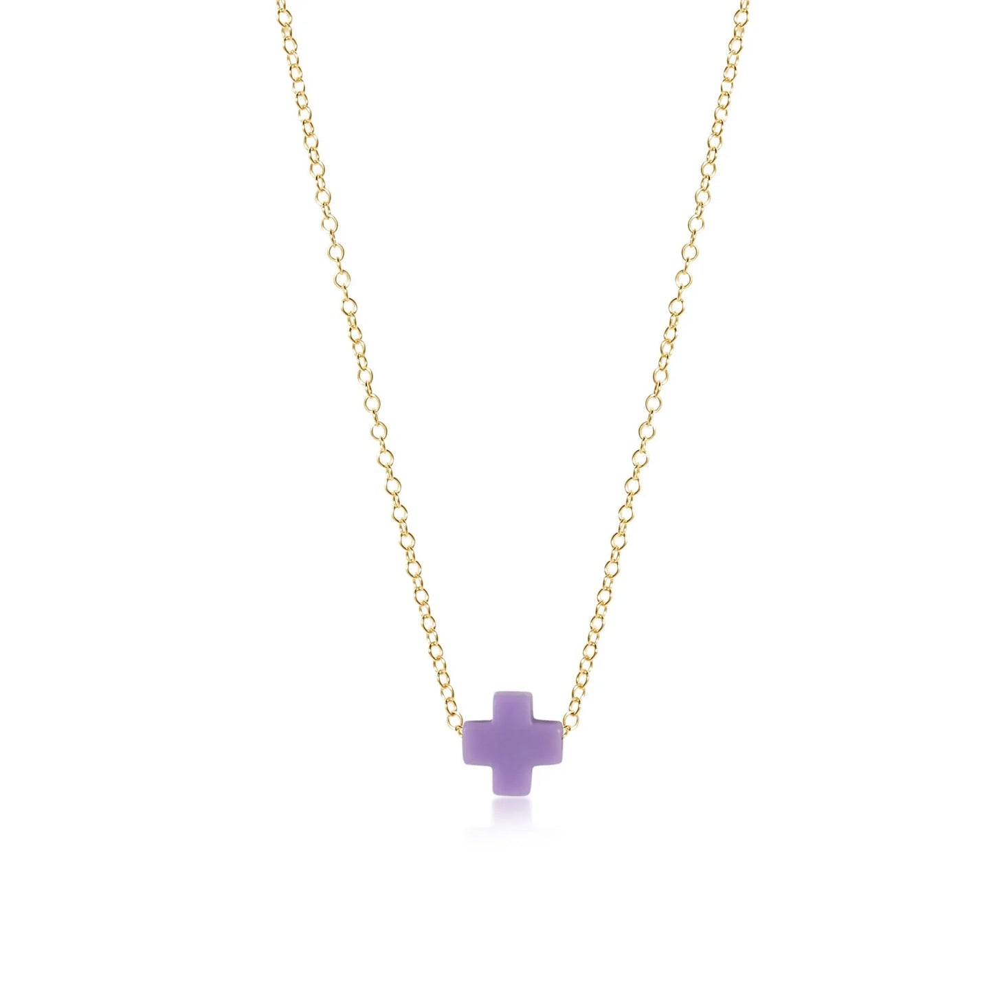 egirl 14" Necklace Gold - Signature Cross- Purple