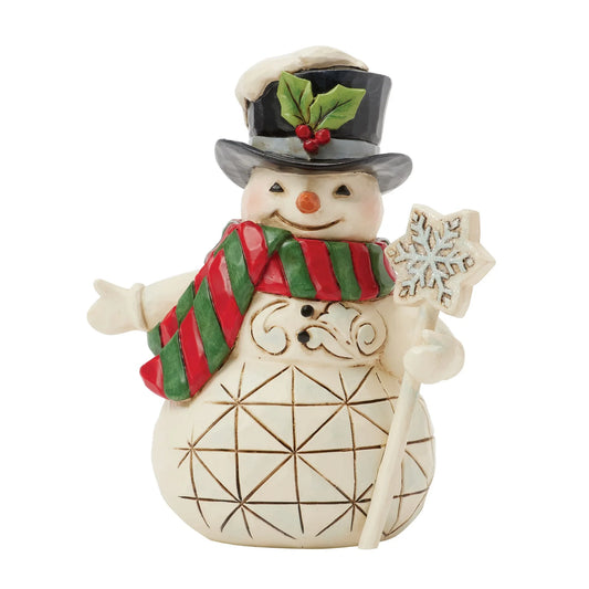 Mini Snowman w/ Snowflake Staff Figurine