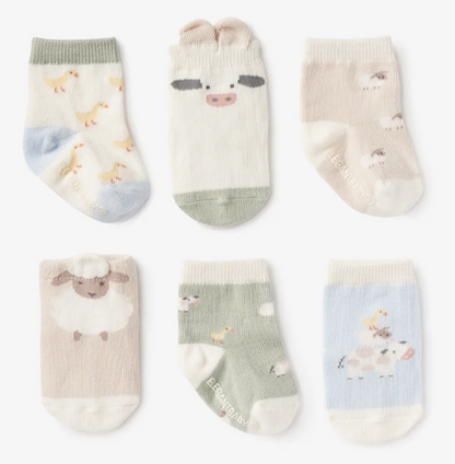 On the Farm Non Slip Baby Socks- 6 pack