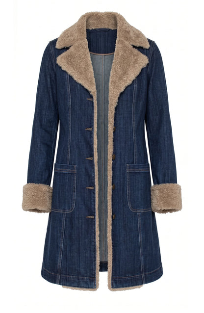 Sherpa Trimmed Notch Collar Jacket