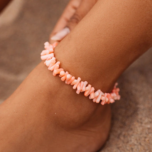 Pink Coral Chain Anklet