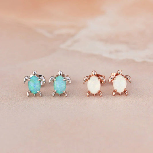 Opal Sea Turtle Earrings